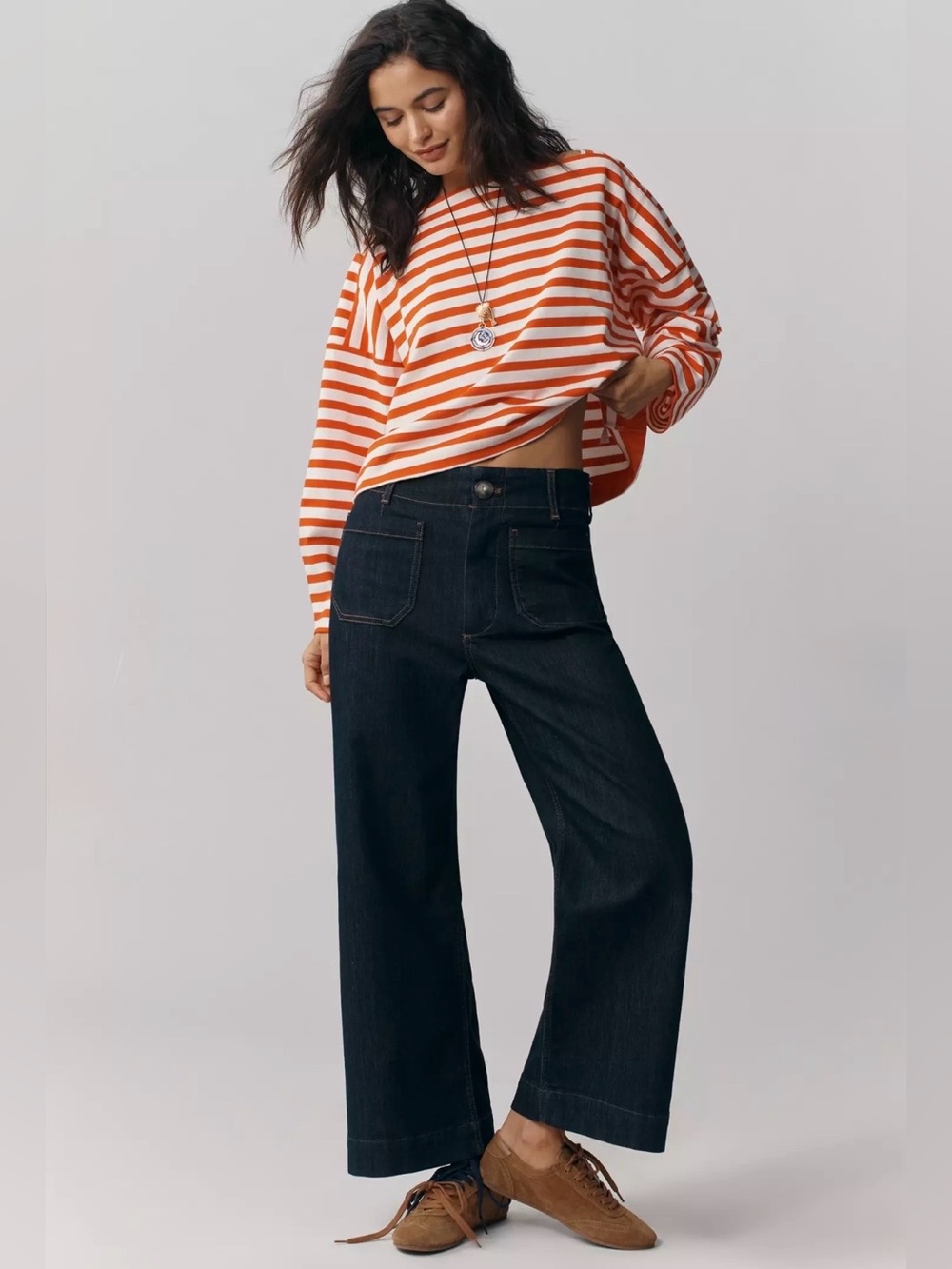 Maeve Colette High-Rise Wide-Leg Cropped Jeans NWOT Size 26P $130